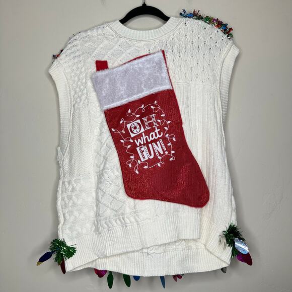 Ugly Christmas Sweater Squishmallow Santa LIGHTS UP Tinsel Xmas Party Winner XL - Picture 3 of 5